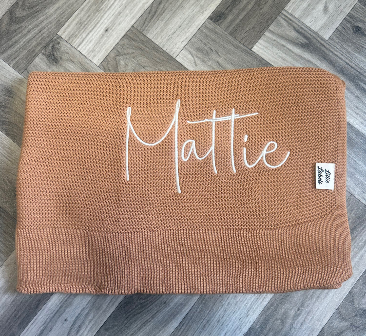 Mocha Brown Cotton Knit Blanket