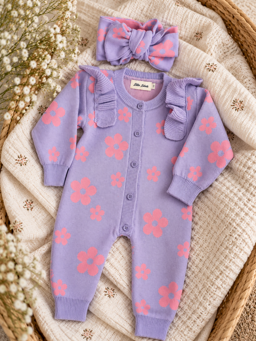 Lilac Daisy Dream Onesie & Headband Set