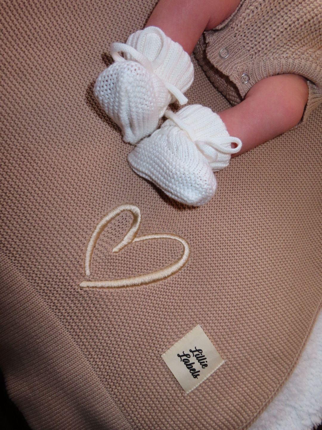 Warm Oatmeal Cotton Knit Blanket