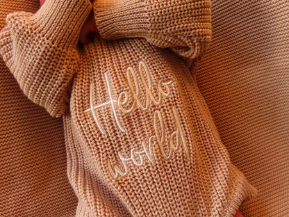Oatmeal Romper & Bootie Announcement Set