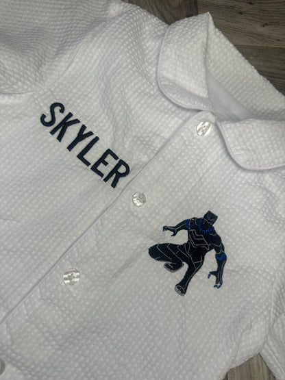 Bespoke Seersucker White Pyjamas Boys Classic Edition