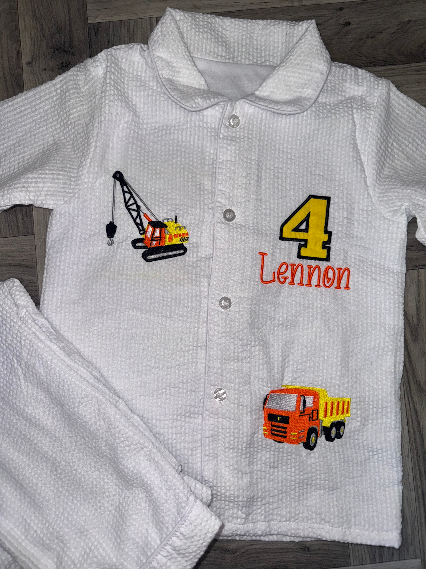 Bespoke Seersucker White Pyjamas Boys Classic Edition