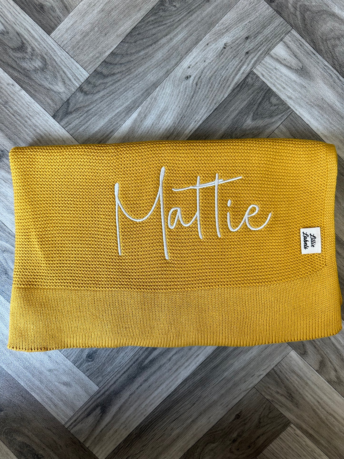 Ochre Cotton Knit Blanket