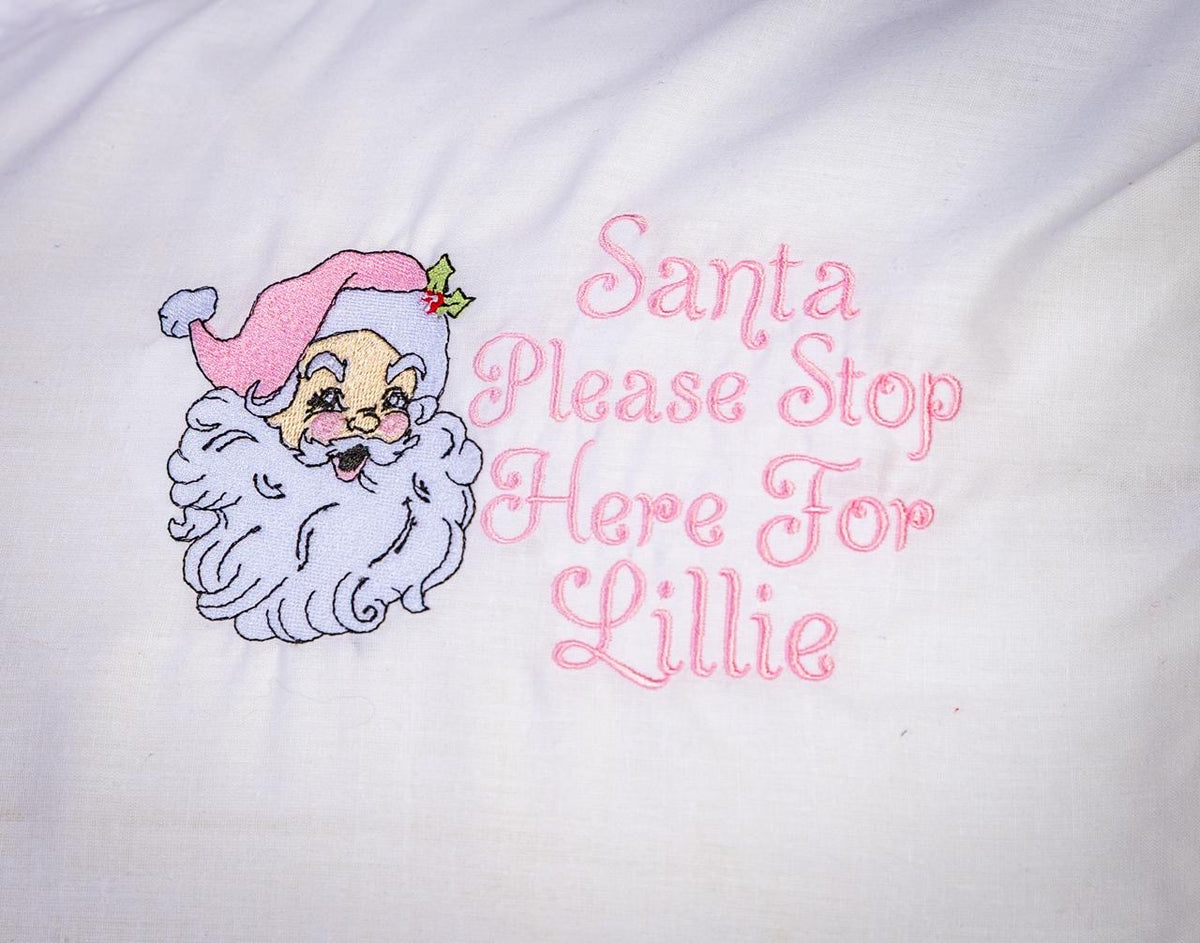 Vintage Santa Please Stop Here Pillow Case