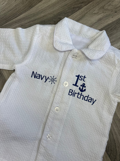 Bespoke Seersucker White Pyjamas Boys Classic Edition