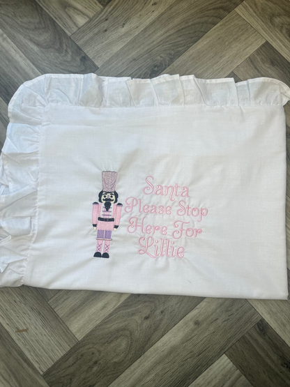 Nutcracker Santa Stop Here Pillow Case