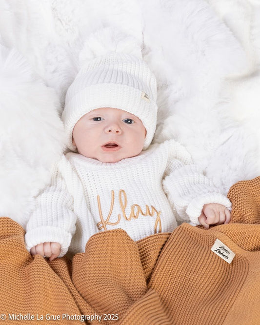 Mocha Brown Cotton Knit Blanket