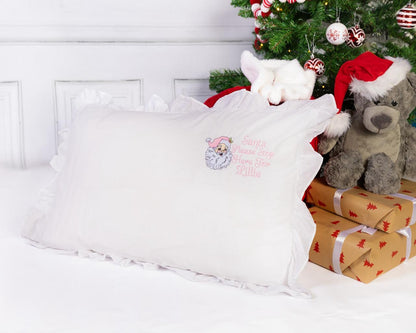 Vintage Santa Please Stop Here Pillow Case