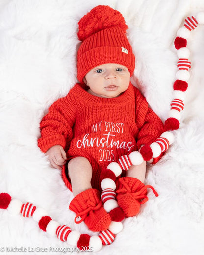 Ruby Red Romper & Bootie Set