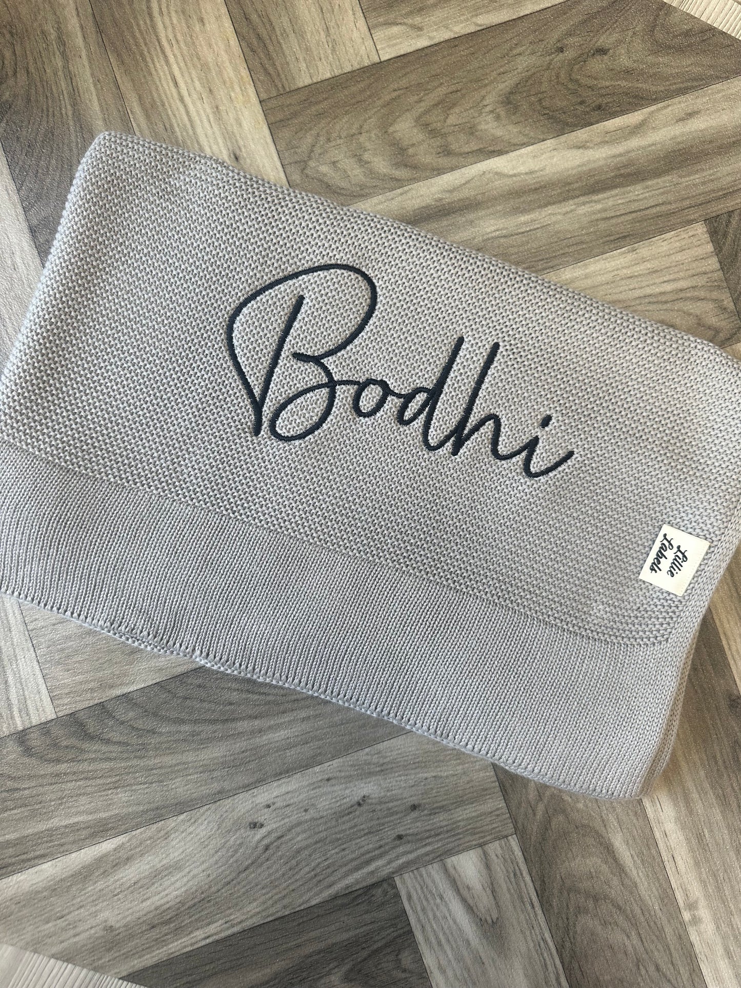 Grey Cotton Knit Blanket