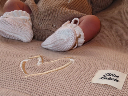 Warm Oatmeal Cotton Knit Blanket