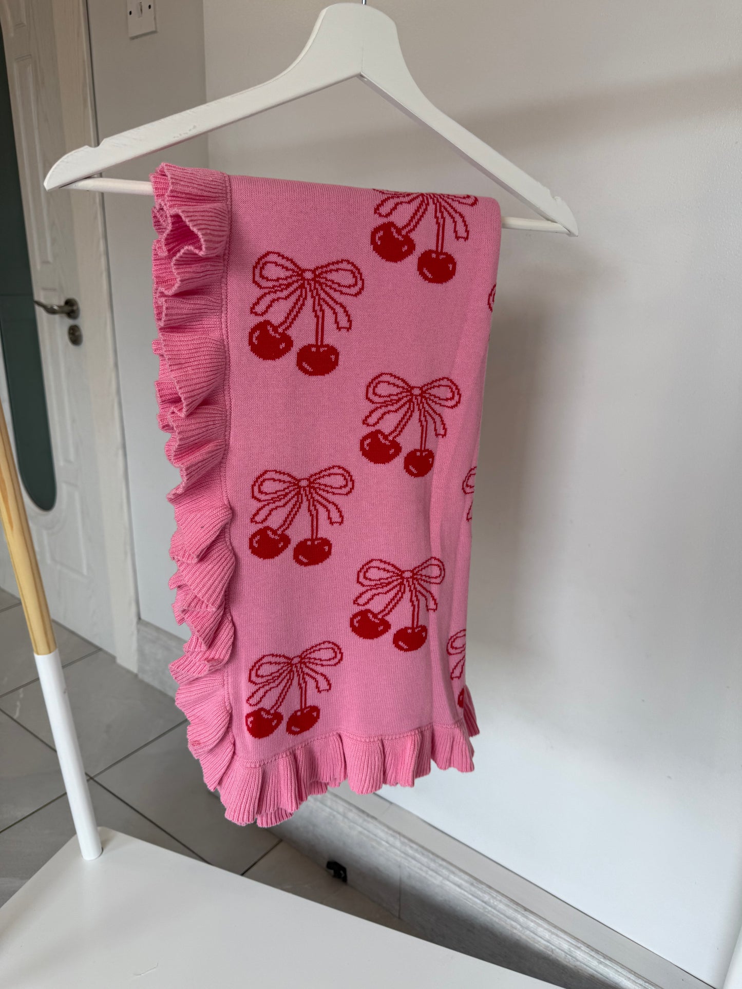 Lillie Cherry Bow Blanket Blanket