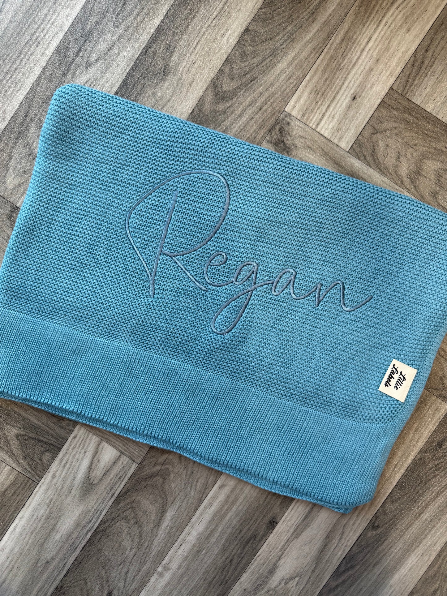 Seafoam Blue Cotton Knit Blanket
